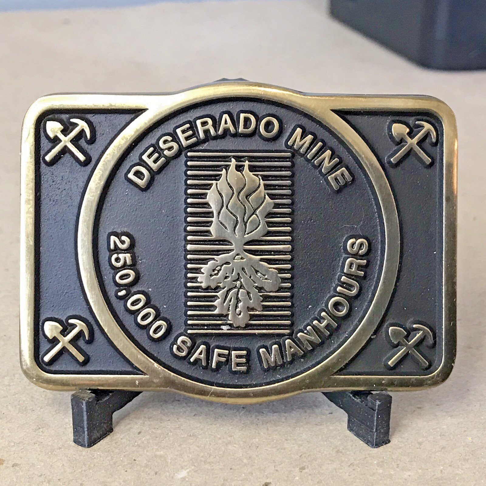Anacortes Brass Works Deserado Mine Belt Buckle Square Brass Handmade Limited ED