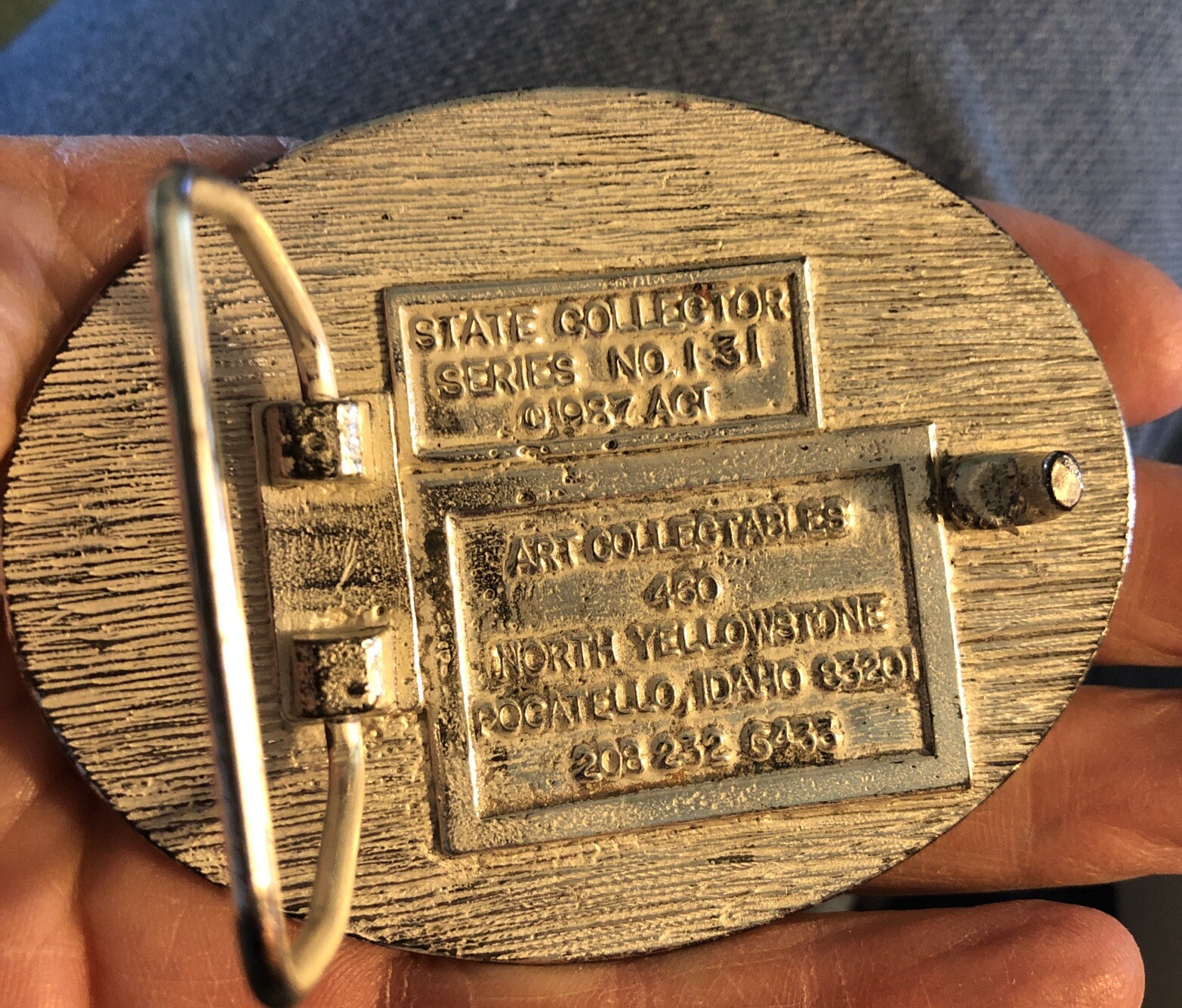 North Highland California (state collector series) belt buckle 1987 Silver Plate