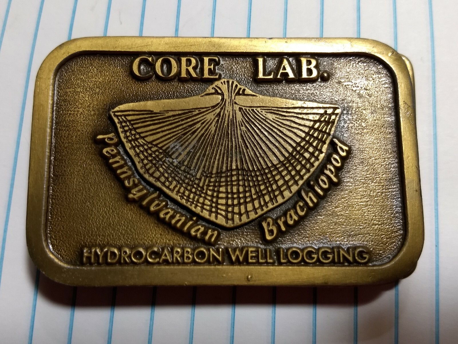 Belt Buckle « Core Lab. – Hydrocarbon Well Logging » Hit Line USA- Brass