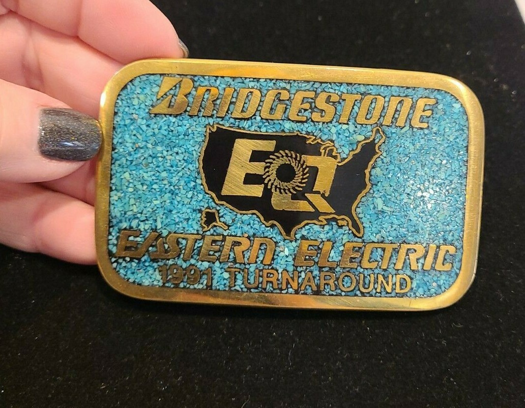 Bridgestone DynaBuckle Eastern Electric 1991 Turnaround Heavy Metal Belt Buckle