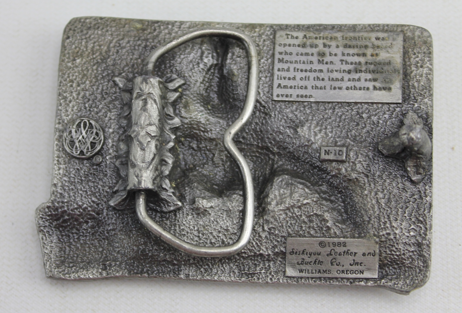 Vintage 3&Prime; American Frontier 1982 Belt Buckle Pewter