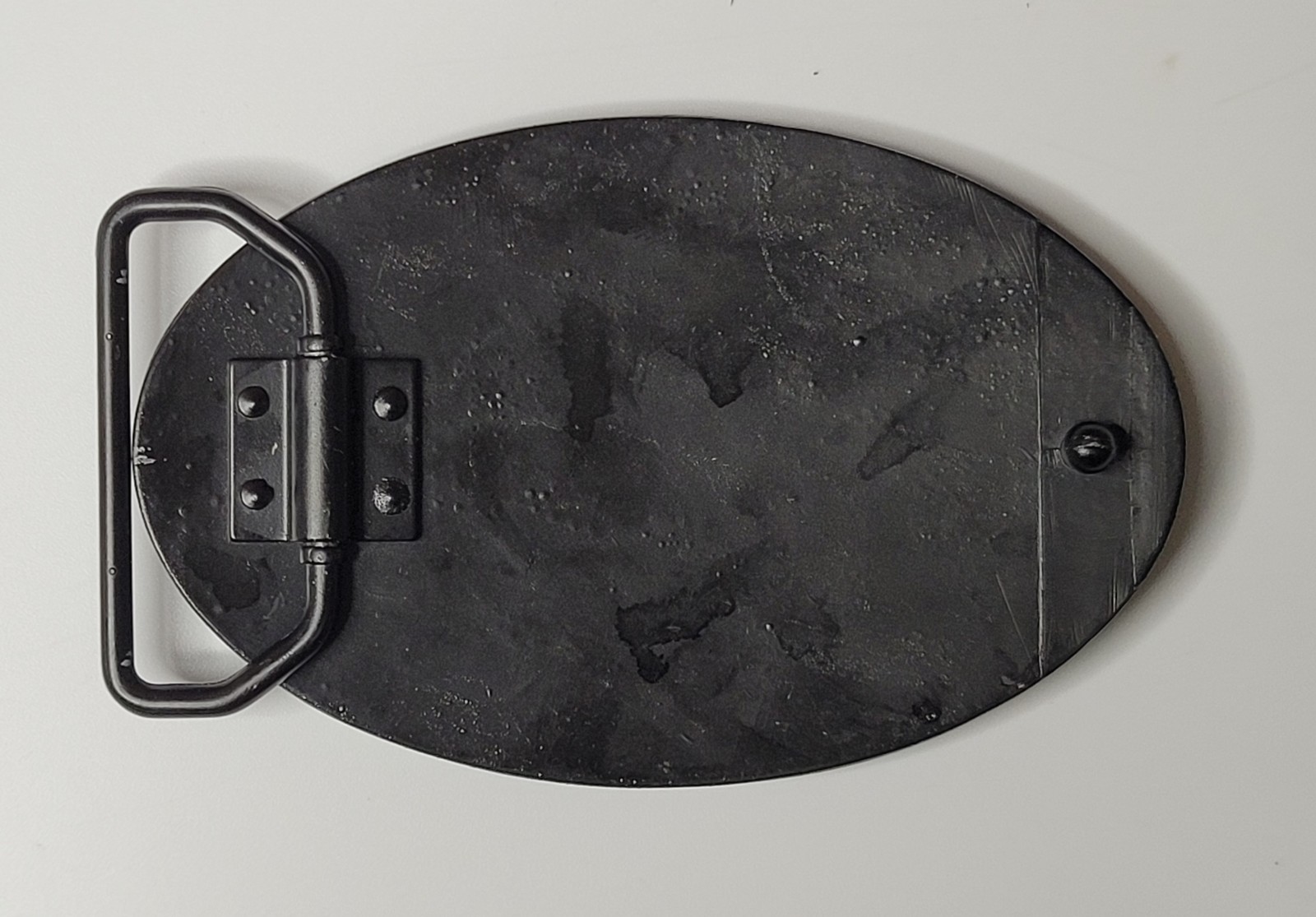 Skull Face Grim Reaper 4&Prime; BELT BUCKLE Oval Black Gray, Fly Fresh