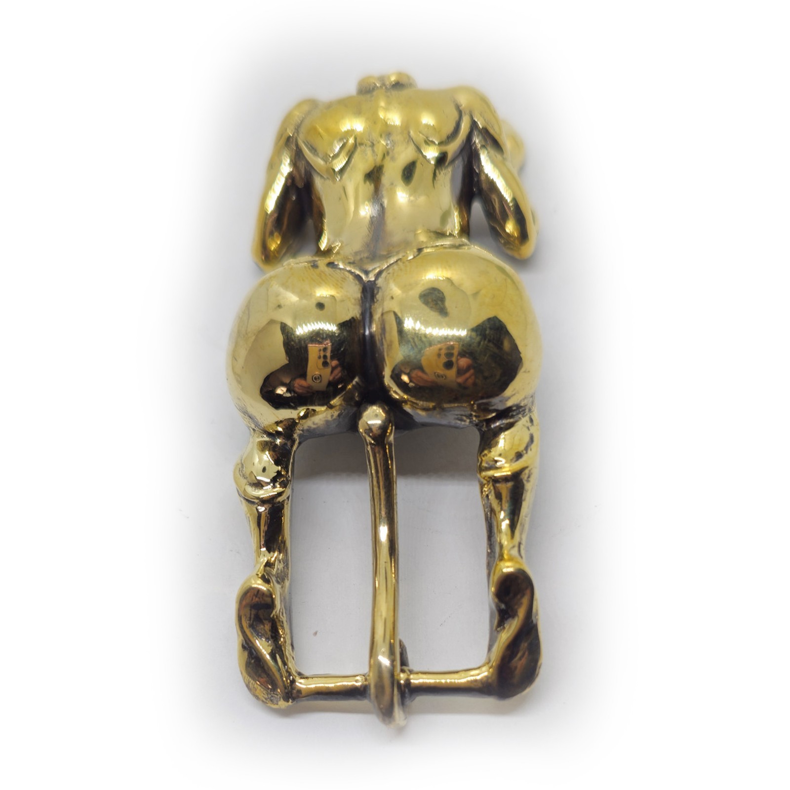 Woman Body Back Side Erotic Brass Belt Buckle