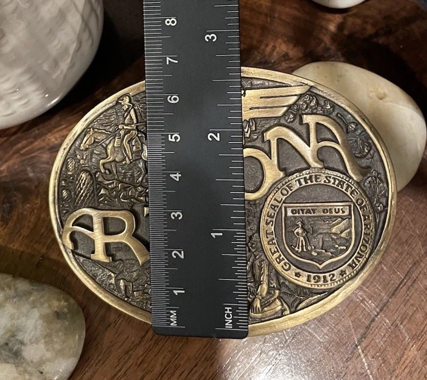 Montana Silversmiths Arizona State Heritage Attitude Belt Buckle Brass Oval