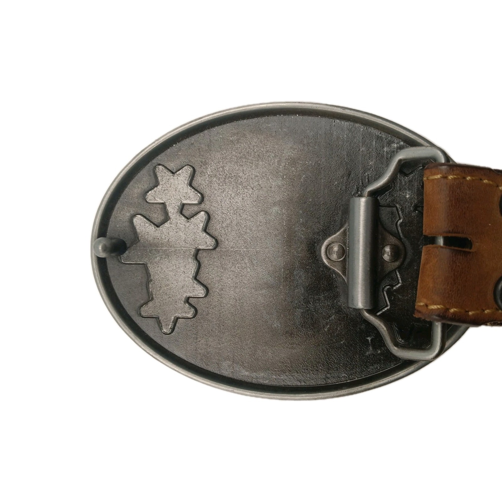 USMC Marine Corps Enameled Belt Buckle And Leather Wrangler Belt 39&Prime;-44&Prime;