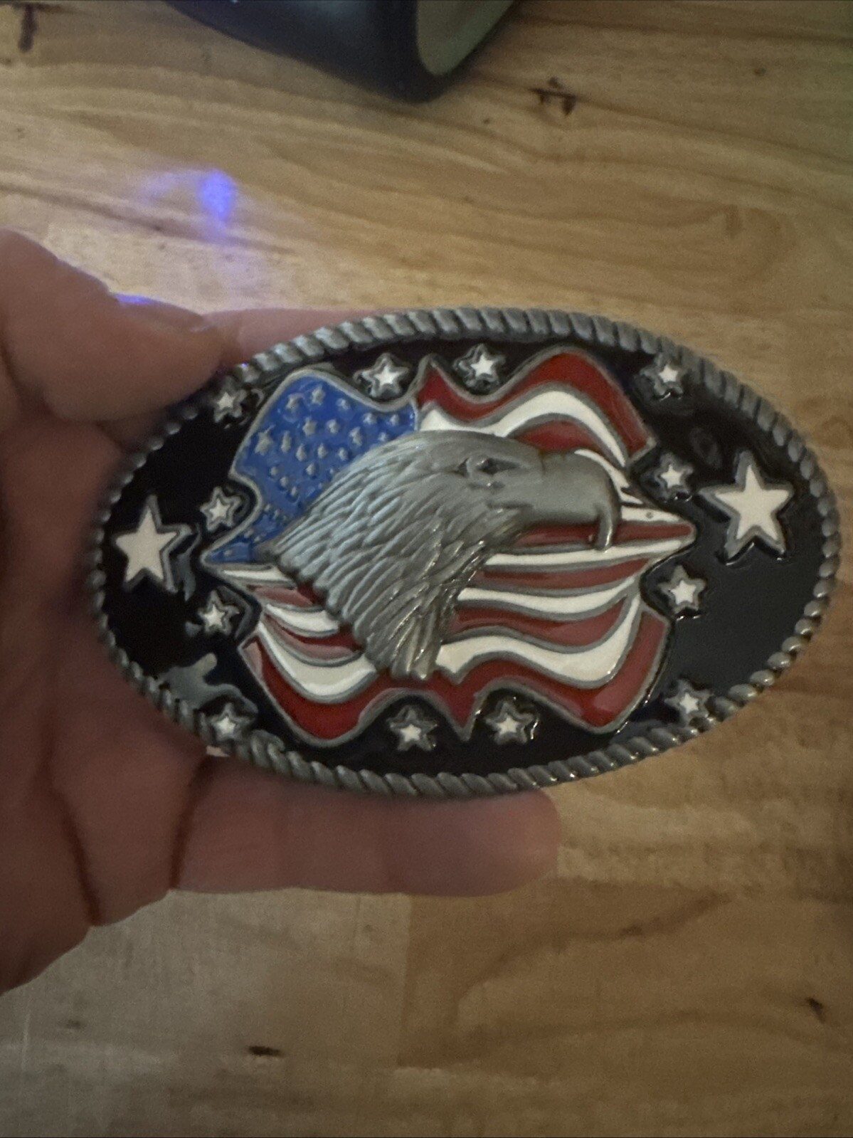 Bald Eagle Belt Buckle Cowboy Rodeo Collector Man Cave Americana Patriot HUGE