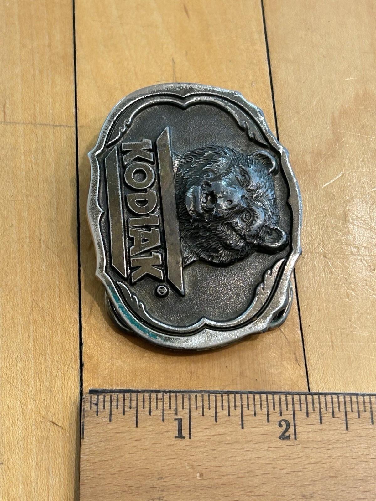 Vintage Great American Buckle Kodiak Smokeless Tobacco Bear Belt Buckle