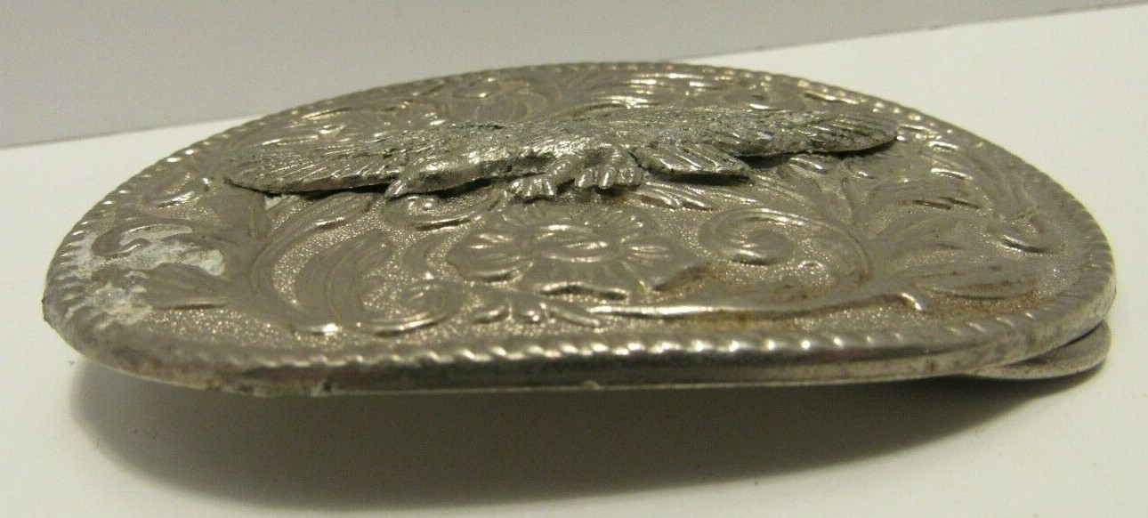 Men&rsquo;s Belt Buckle Flying Eagle Floral Western Cowboy Style 3D Silver Oval