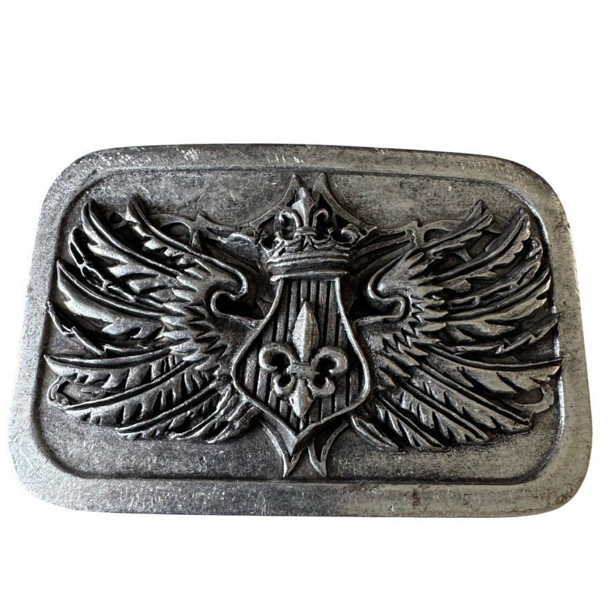 English Laundry Mens Belt Buckle Signed Christopher Wicks 925 Silver Plated wing