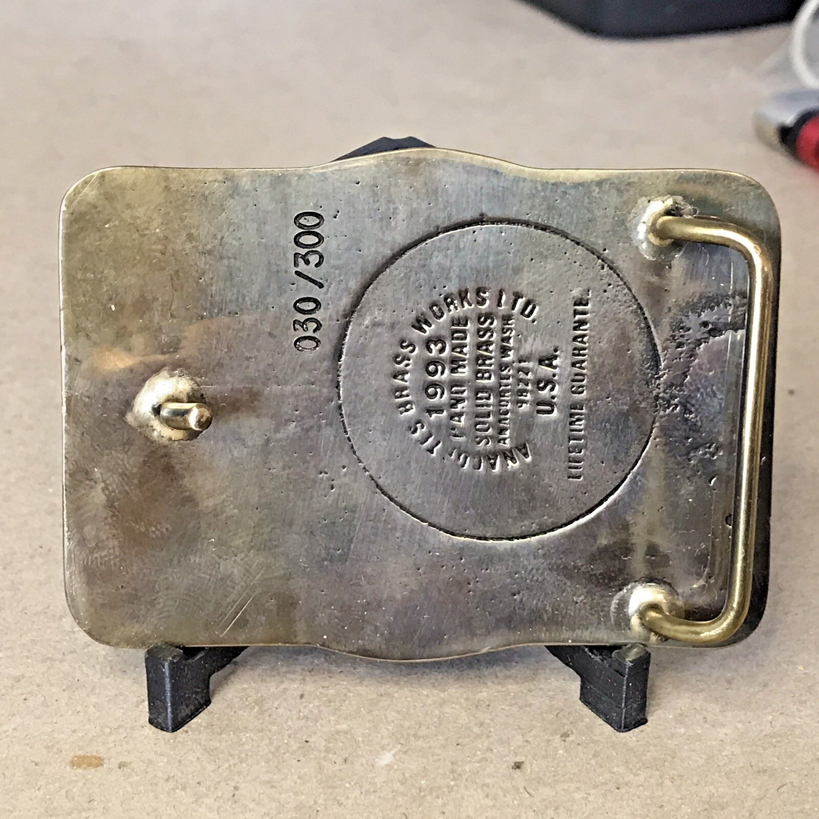 Anacortes Brass Works Deserado Mine Belt Buckle Square Brass Handmade Limited ED