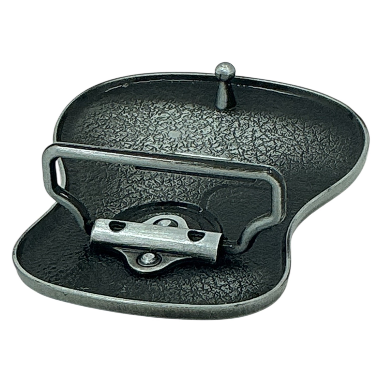 Mens Guitar Shaped Belt Buckle Brown Enamel Music