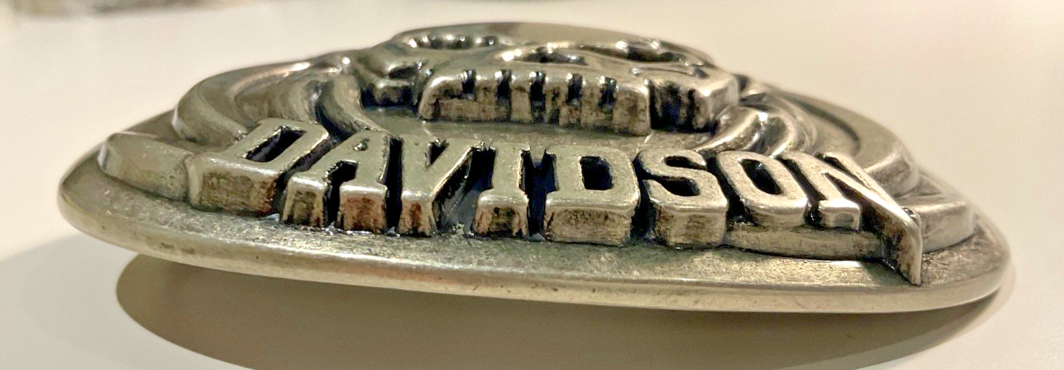 Harley-Davidson Willie G Skull belt buckle.#97830-08VM.Antique nickel plated .