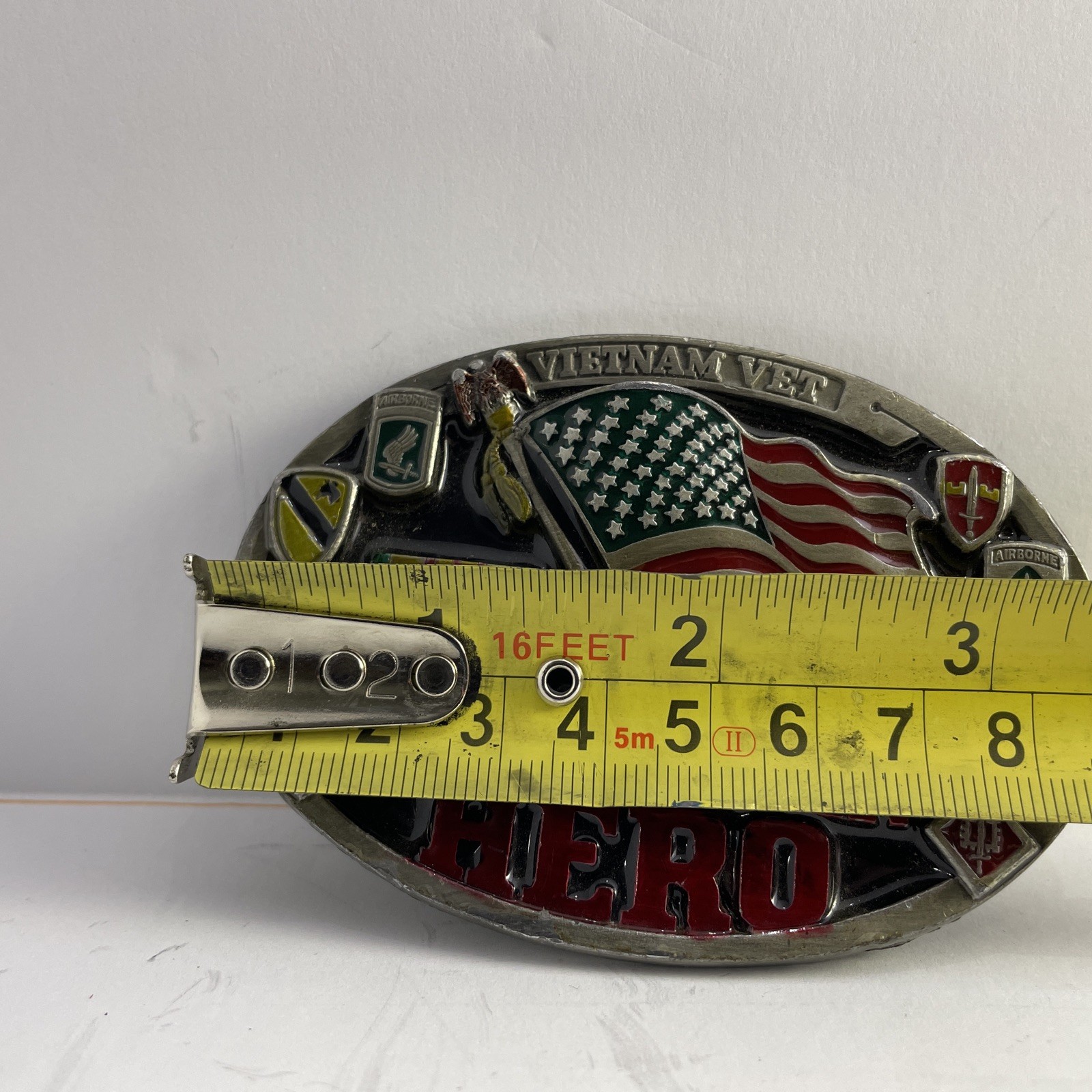 1987 VIETNAM VET Forgotten Hero Belt Buckle CH1468 Made in USA Glossy BEAUTIFUL