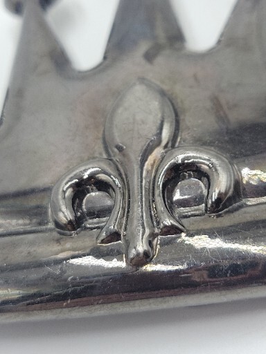 Rock Rebel Royal Crown Belt Buckle New Men Women Gun-Metal Finish Fleur de Lis
