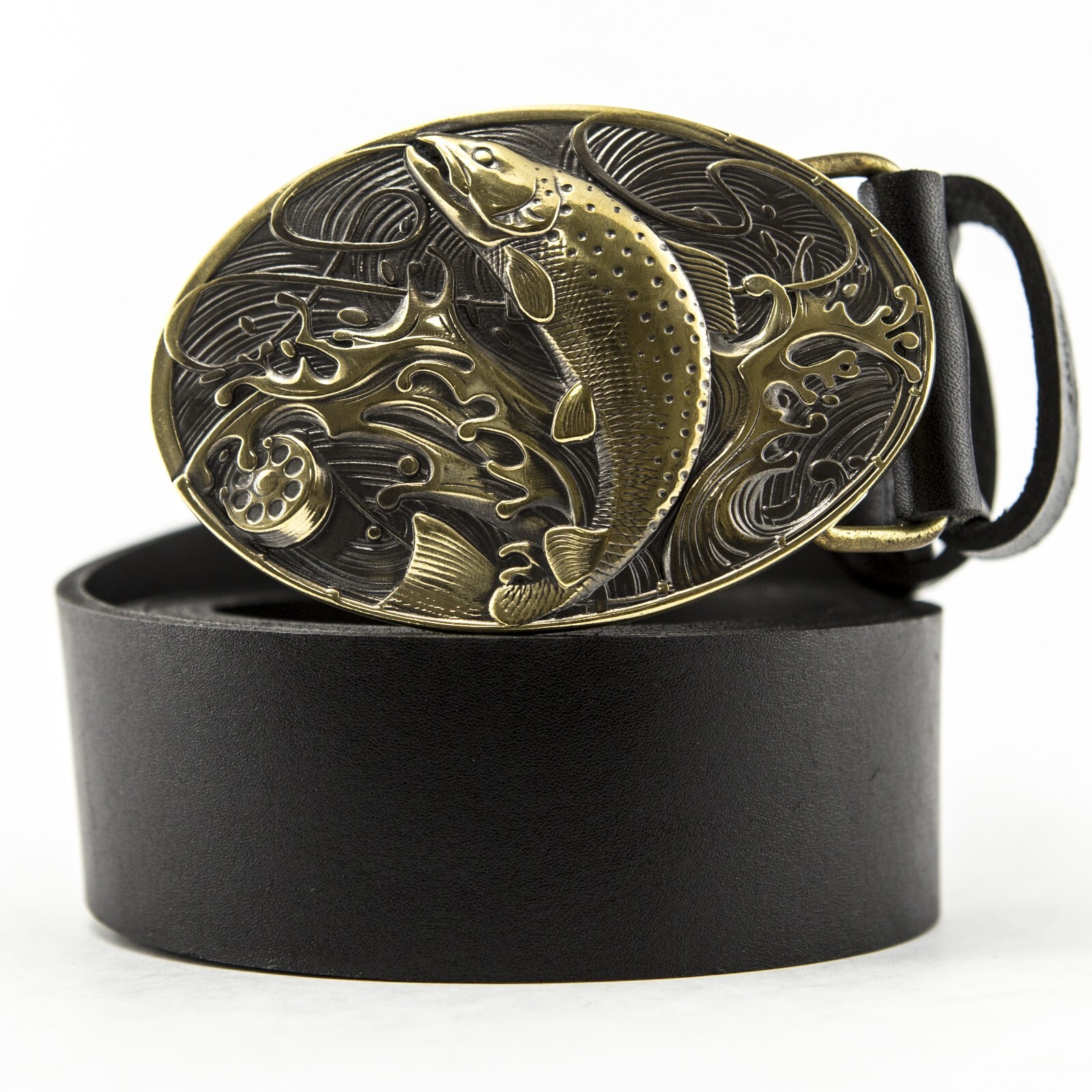 Belt buckle Trout, fisherman Salmoninae brass buckle, fisherman gift, anglers