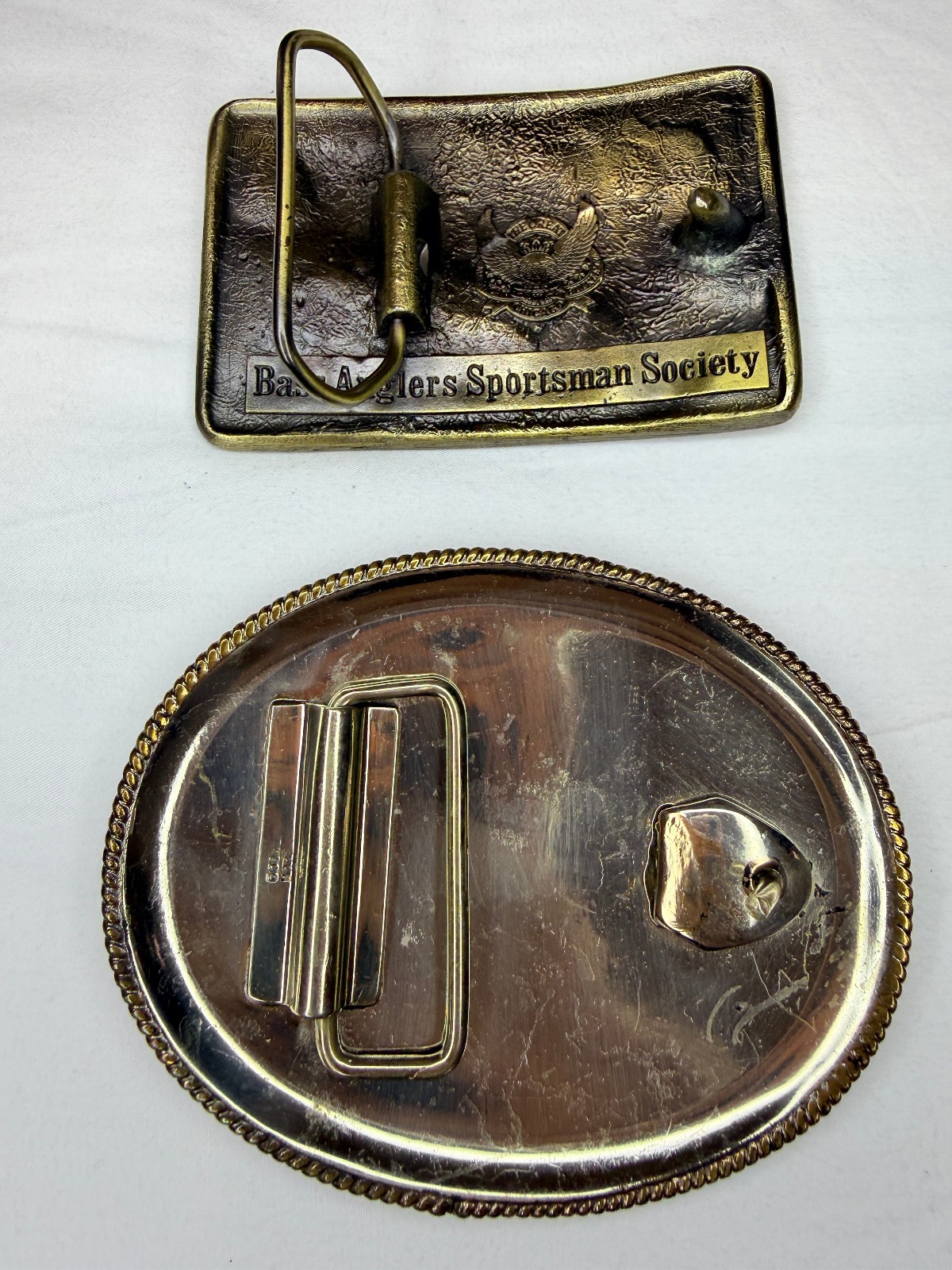 X2 Belt Buckle Western Cowboy Rodeo & BASS Anglers Sportsman Society