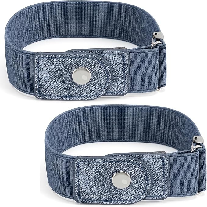 2PCS Men&rsquo;s No Buckle Elastic Belt Adjustable Stretch Belt Loop