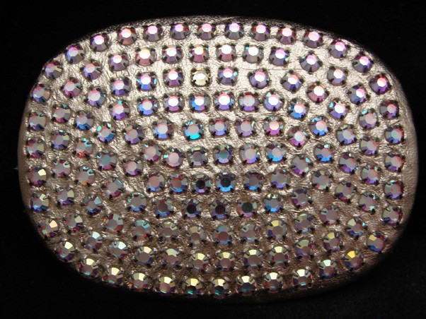 MI09132 *NOS* REALLY NICE **CRYSTAL INSERTS** FASHION BELT BUCKLE