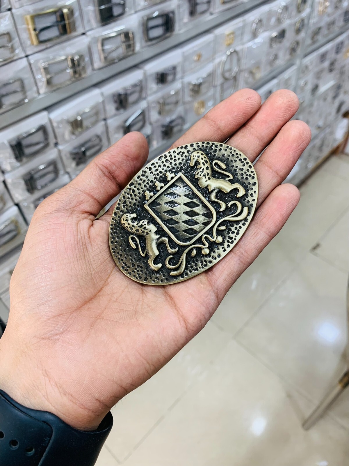 Engraved Oval Rope Team Roper Edge Bodder Logo buckle Hours buckle antique 40mm
