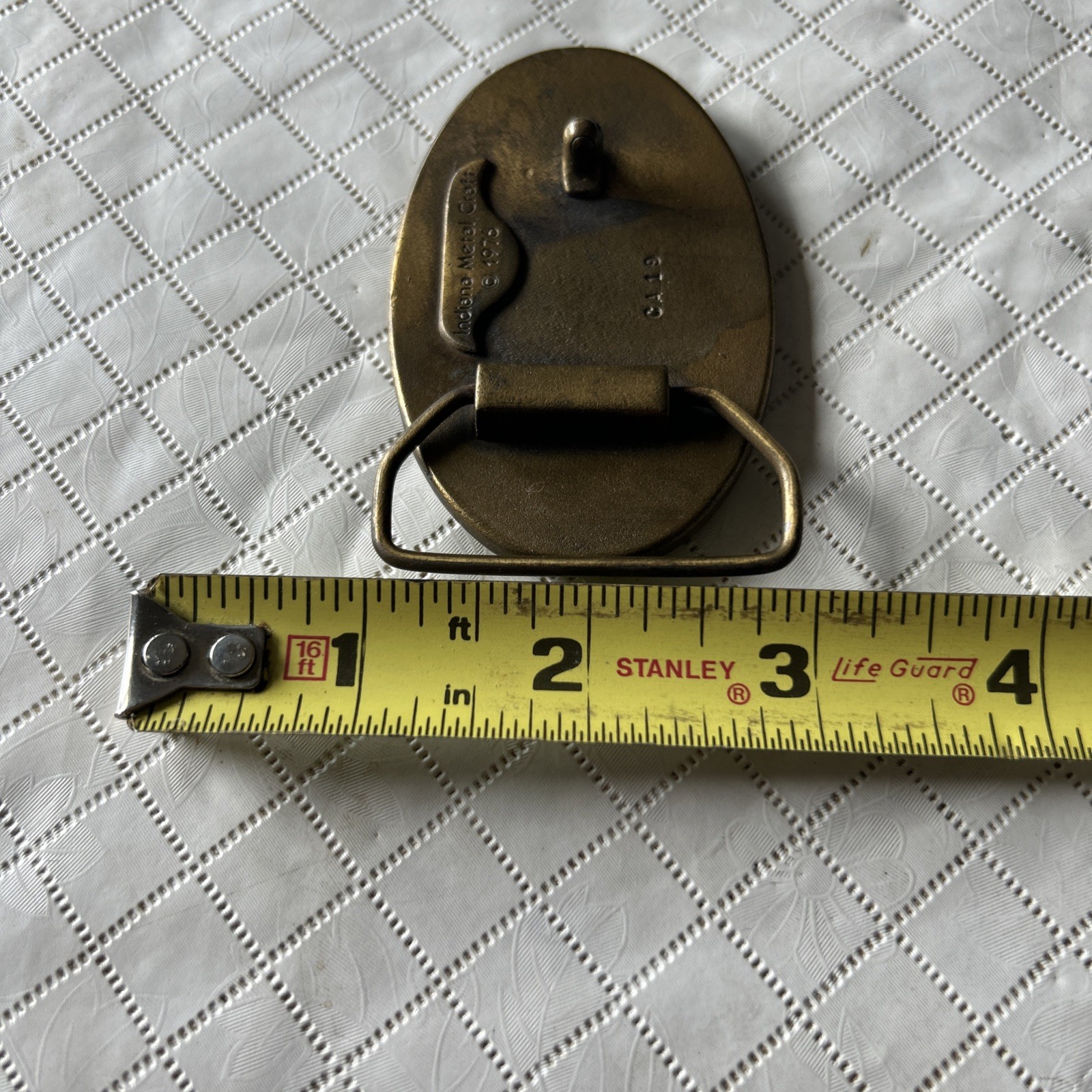 Vintage 1953 CORVETTE belt buckle SOLID BRASS Indiana Metal Craft 1976