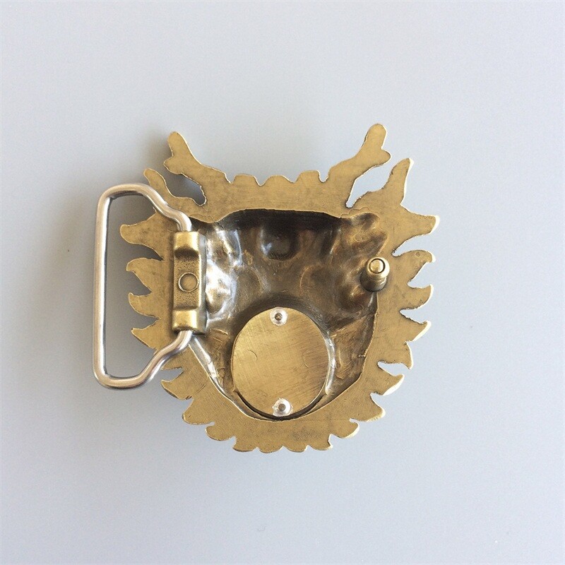 Vintage Bronze Plated Rhinestone Imitate Plastic Peal Dragon Belt Buckle