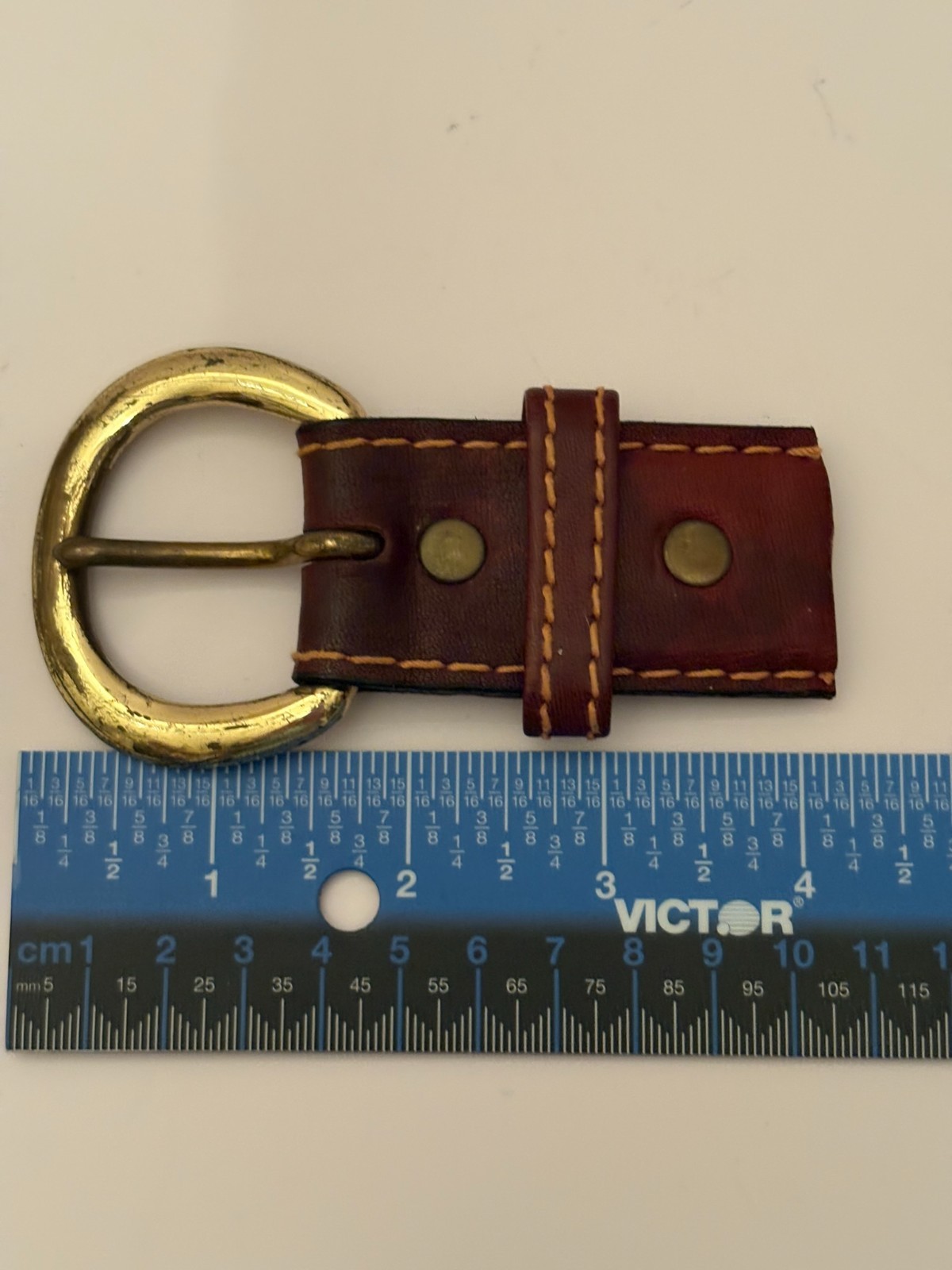 2 Vintage Brass Square & Oval Center Bar Pin Buckle for Belt Strap