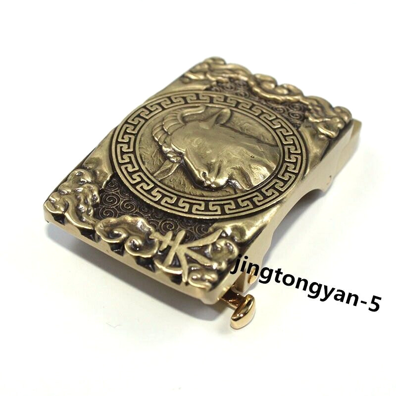 Solid Brass « Goat » Belt Buckle Automatic Belt Buckles Fits For 35mm Wide Belt