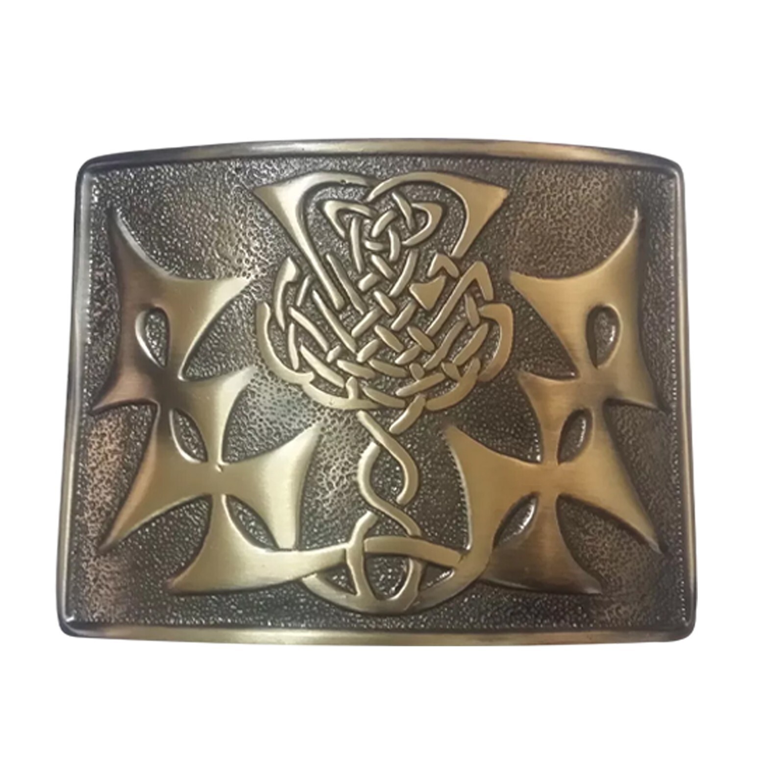 Scottish Antique Kilt Buckle – Thistle Knot Design | Elegant Highland Buckle