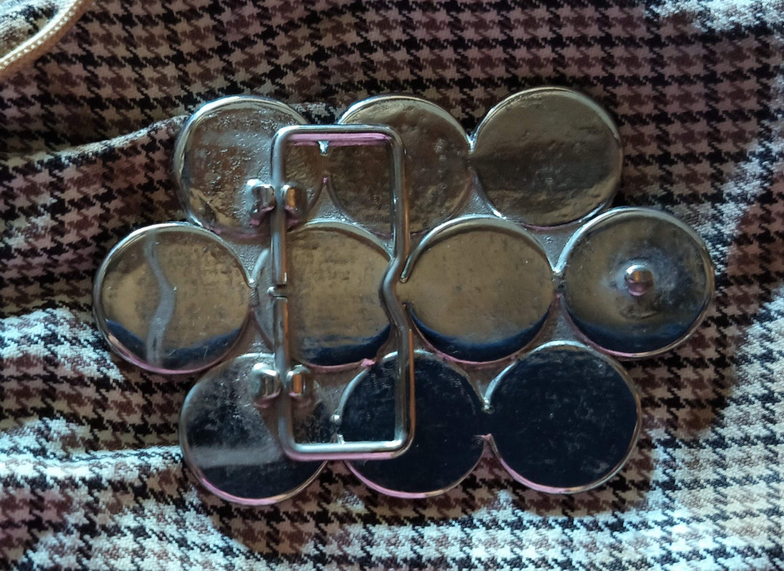 Men&rsquo;s Metal Frame Belt Buckle Lincoln Penny Coin Design Silver/Copper 1.5 in