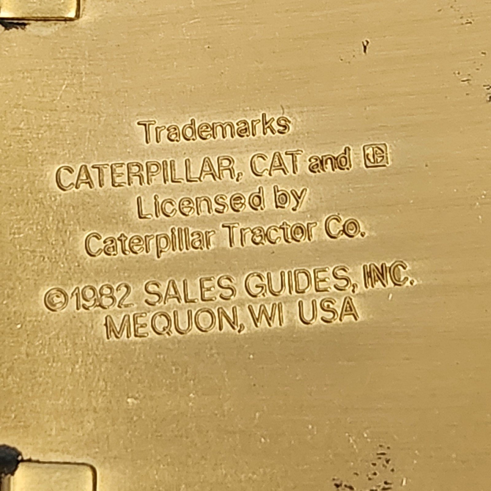 Vintage 1982 CAT Diesel Power Belt Buckle New NOS Brass Caterpillar Tractor USA