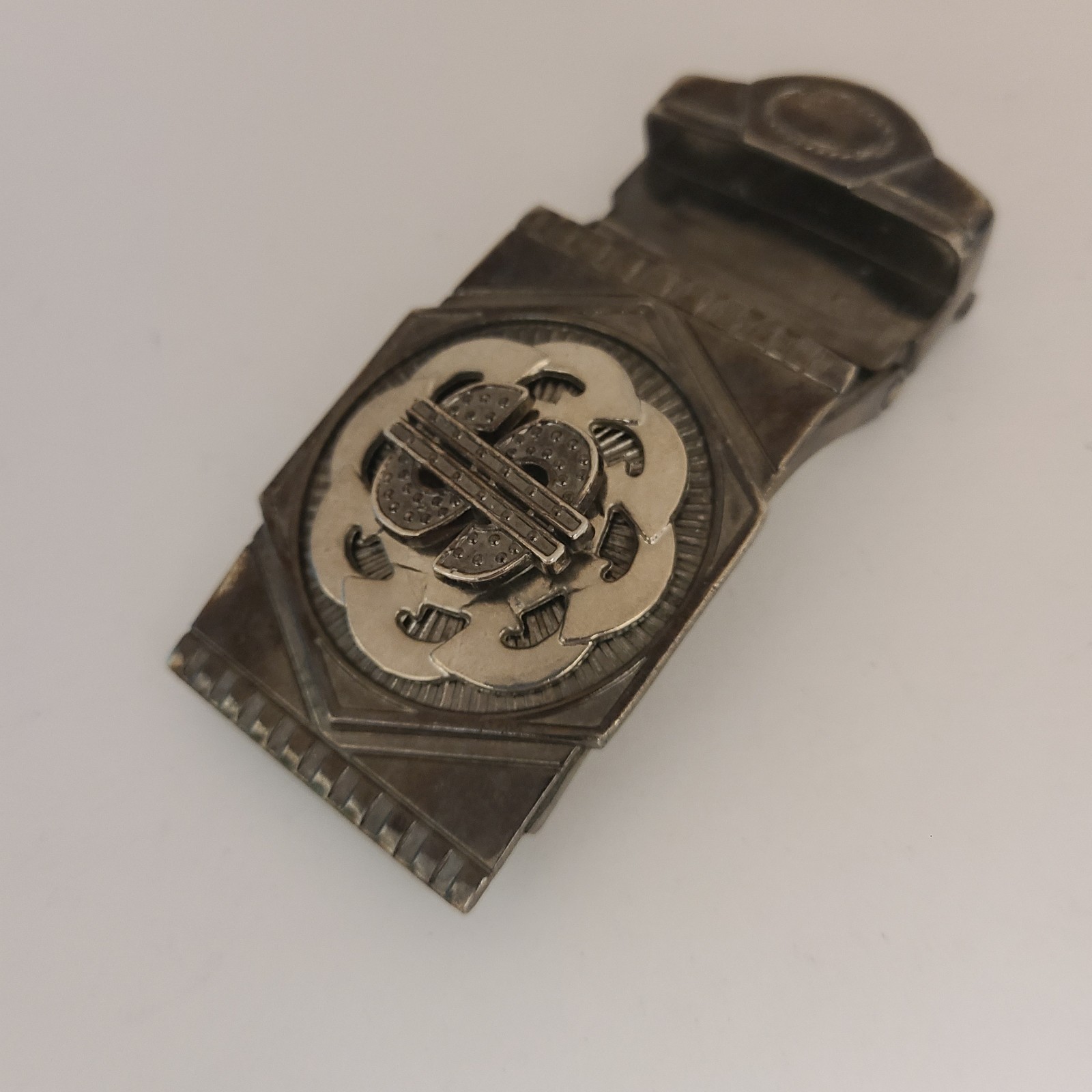 Silver Tone Dollar Sign Belt Buckle Spinner Spinning for 1.5&Prime; Belt