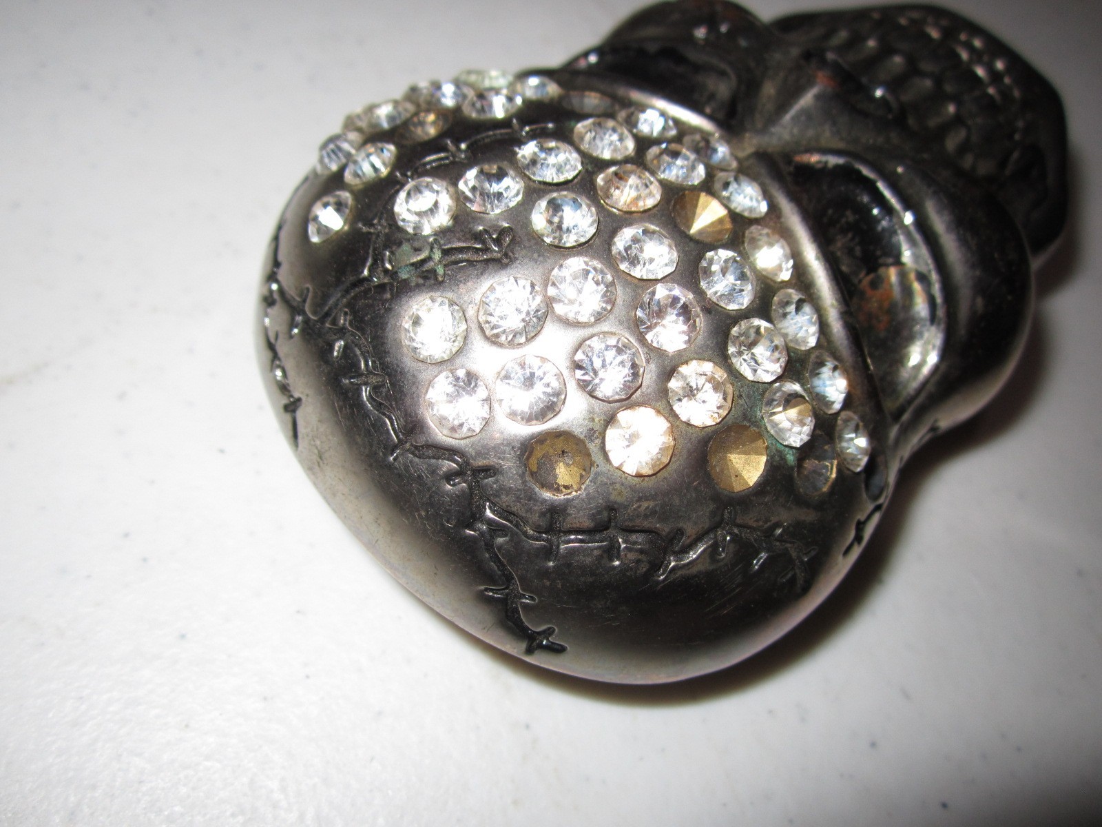 Rhinestone Covered Skull Head Belt Buckle Extremely Rare Find!!!