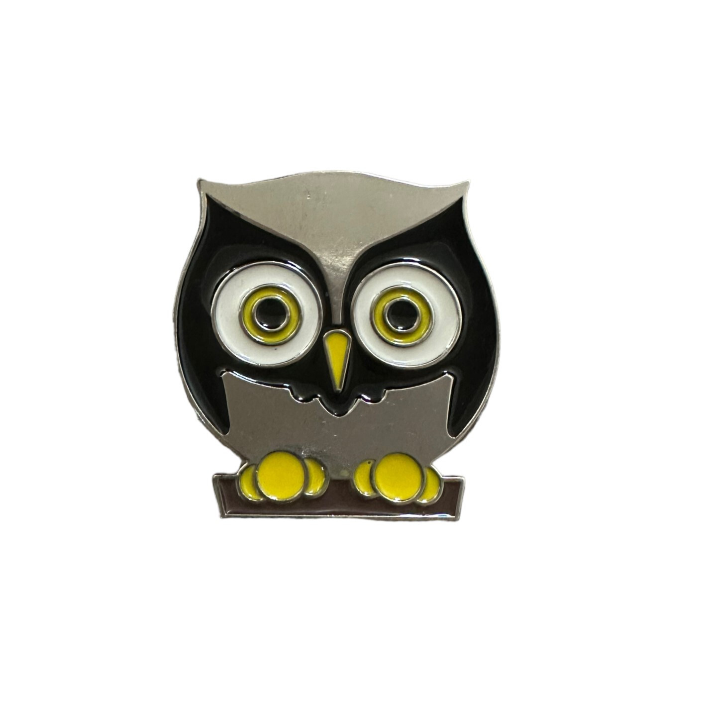 Owl Belt Buckle Hootie Metal Enamel Vintage