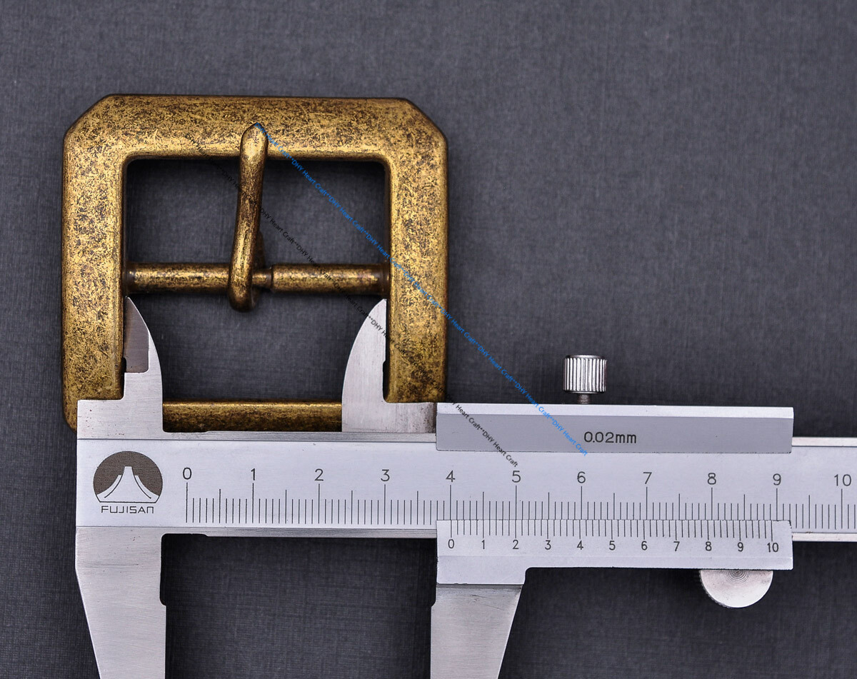 Sturdy Brass Rectangular Center Bar Pin Belt Buckle Replacement Fit 40mm Strap