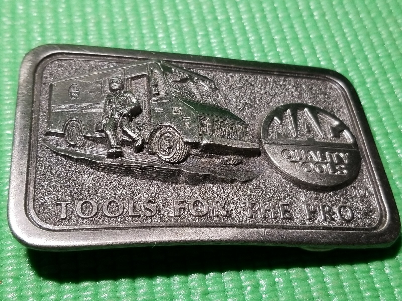 Vintage Mac Quality Tools For The Pro Mens Belt Buckle Ltd Edition Pewter USA