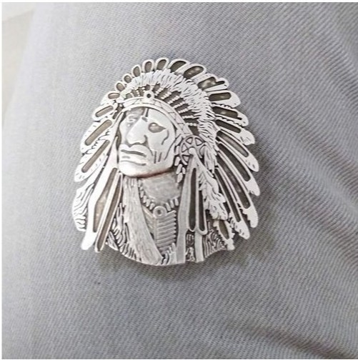 Native American Chief Belt Buckle 925 Antique Silver | Unpainted & For Painting