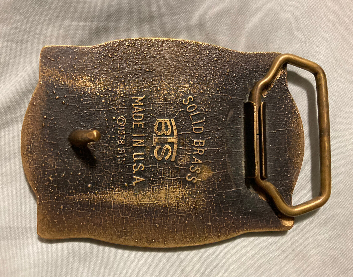 Vintage BTS Solid Brass Steam Engine Locomotive Train – Belt Buckle 3.5&Prime; Wide.