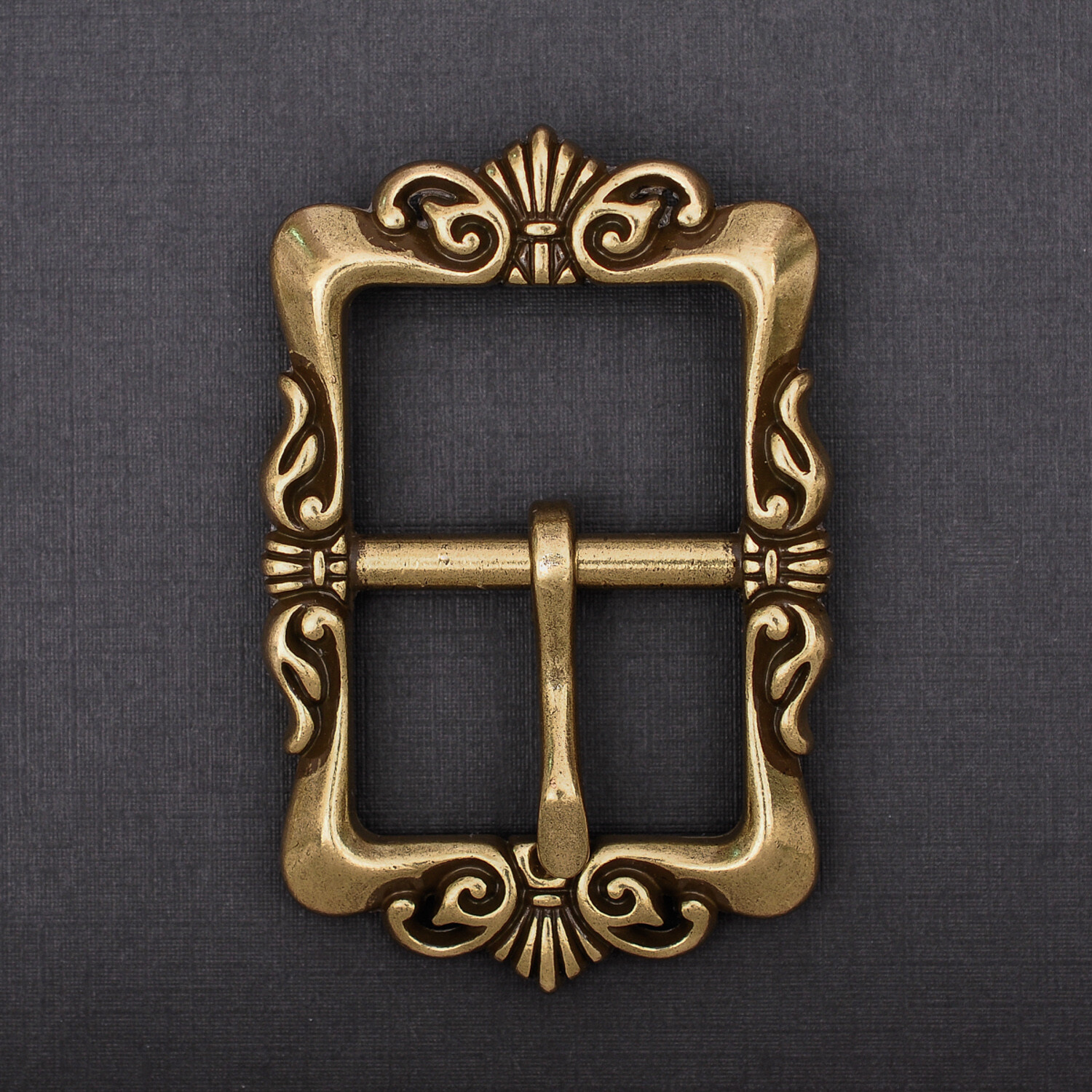 Retro Brass Flower Pin Center Bar Belt Buckle for Leather Belt Fit 33mm Strap