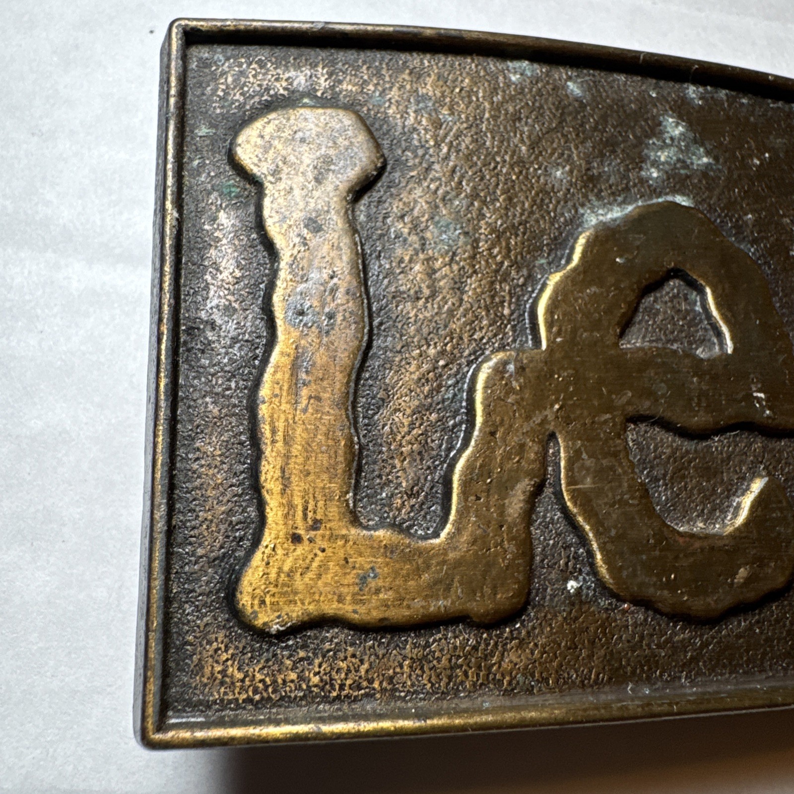 Vintage 1980s Lee Jeans Brass Belt Buckle