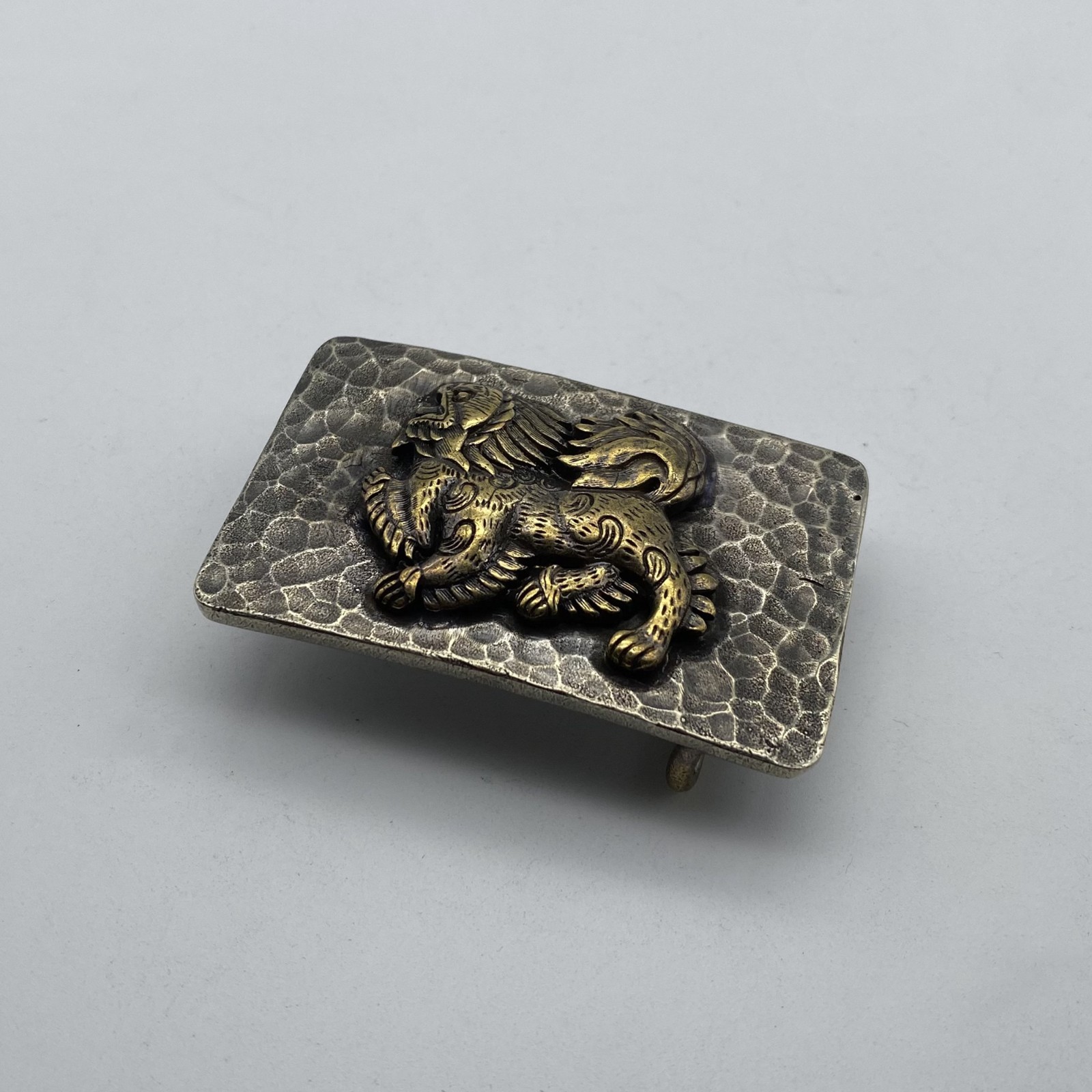 Vintage Old Silver Buckle,Mythology Kirin- Auspicious Beast, Belt Hardwares