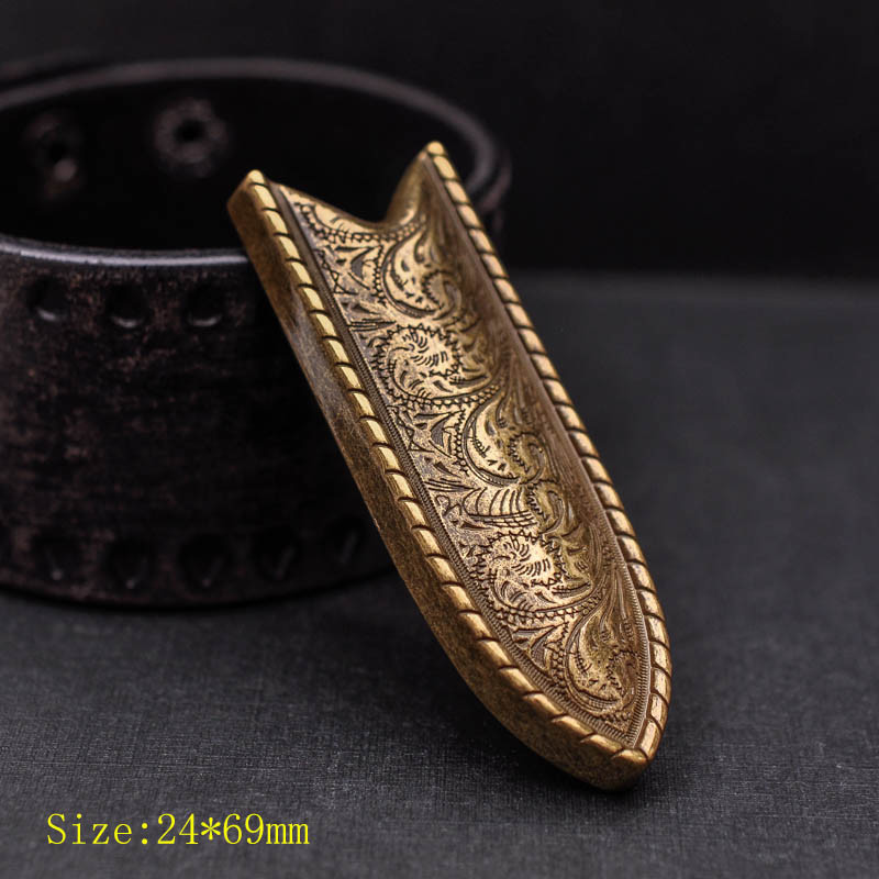 Vintage Copper Western Flower Engraved Cowboy Belt Pin buckle For 1&Prime; Belt Strap