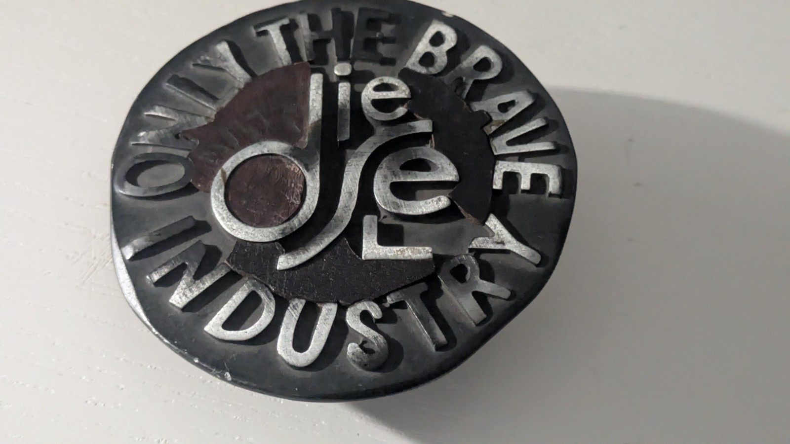 Vintage 90s Only The Brave Industry Diesel Belt Buckle Y2K Diameter 9cm