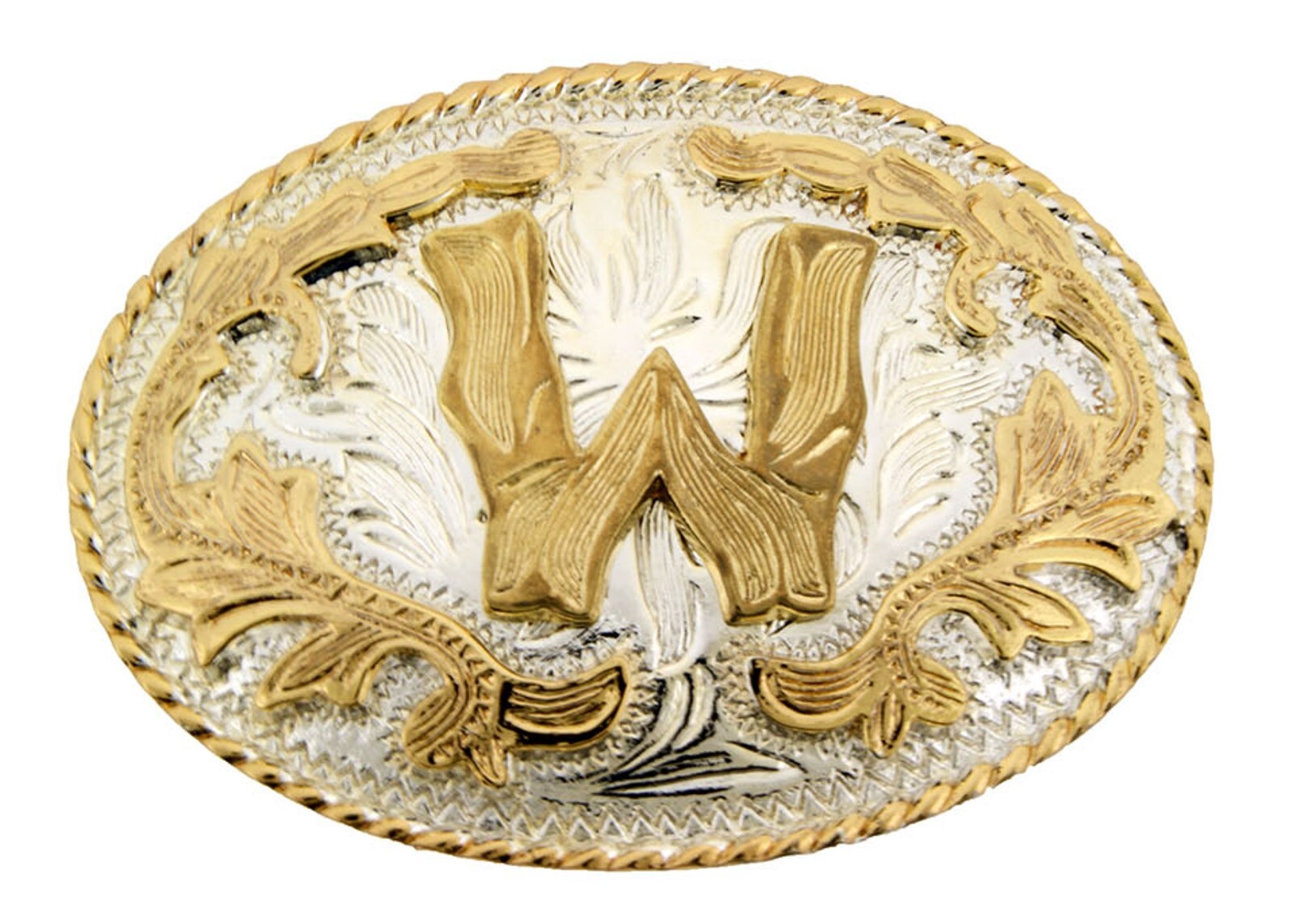 INITIAL W LETTER w MEN WOMEN RODEO REALLY COWBOY STYLE GOLD METAL BELT BUCKLE