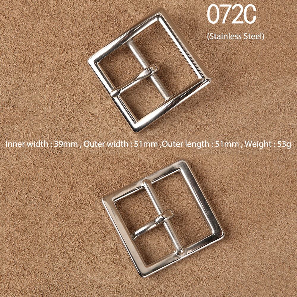 Solid Brass Pin Buckle Leather Craft DIY Belt Men Women 38mm 40mm Polished Gold
