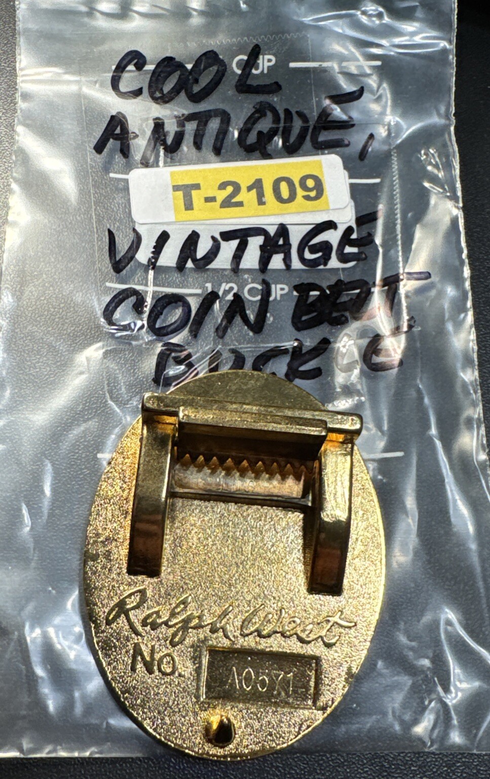 Ralph West Belt Buckle w/ Inlayed Buffalo Nickel, Indian Head Penny MORE T-2109