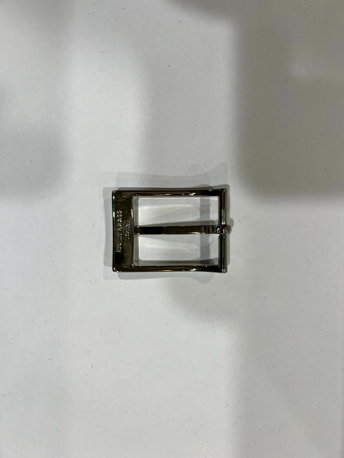 Solid Brass Satin Nickel Belt Buckle Made in Italy Fits 1.18&Prime; Belt Strap