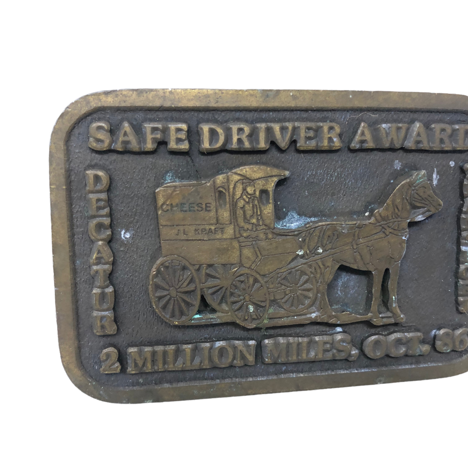 VTG Decatur Transportation 2 Million Miles Safe Driver Award 1986 Belt Buckle
