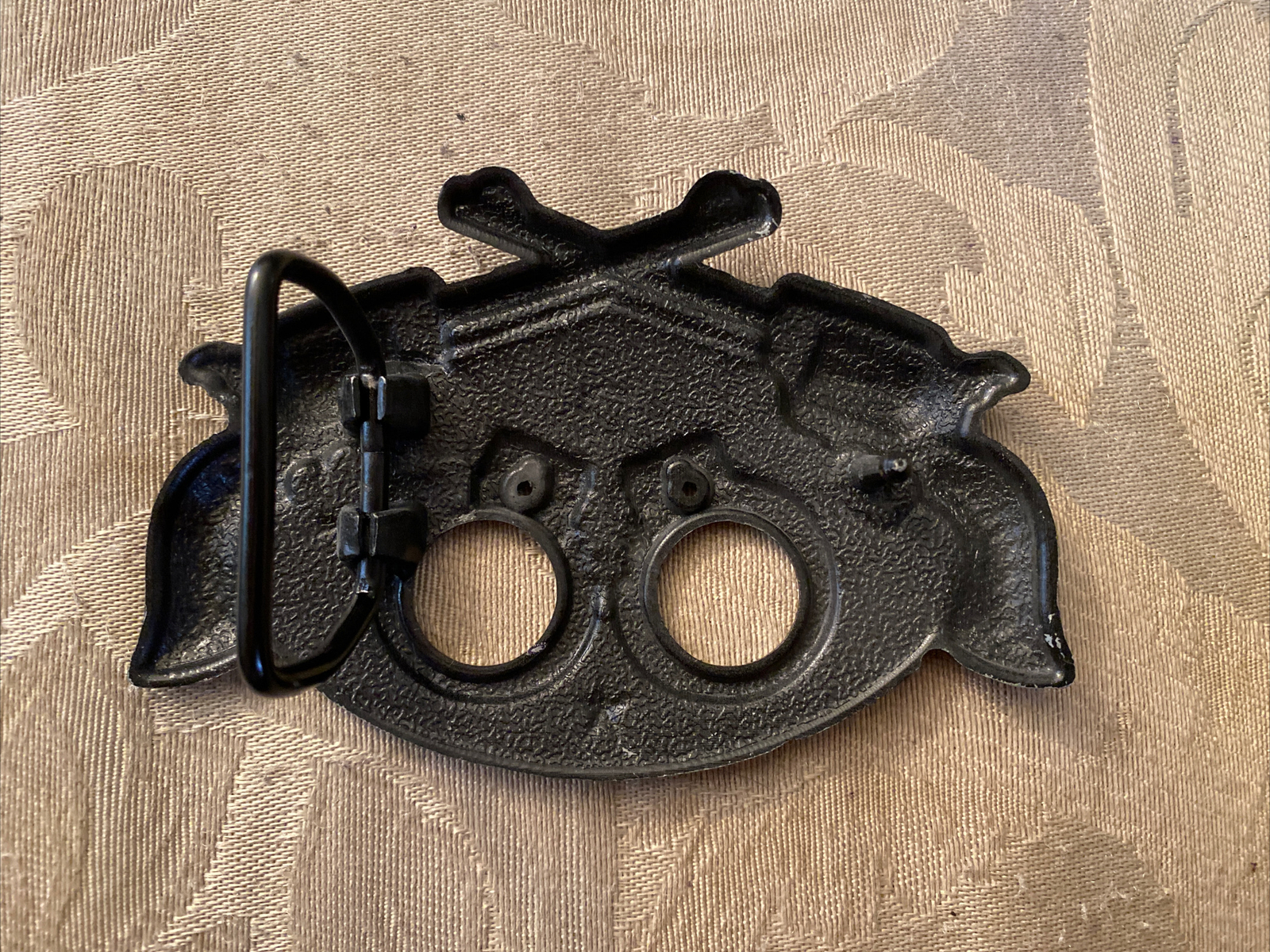 Belt Buckle Mens Guns & Handcuffs Black & Gray Metal 4.25” W X 3” H New