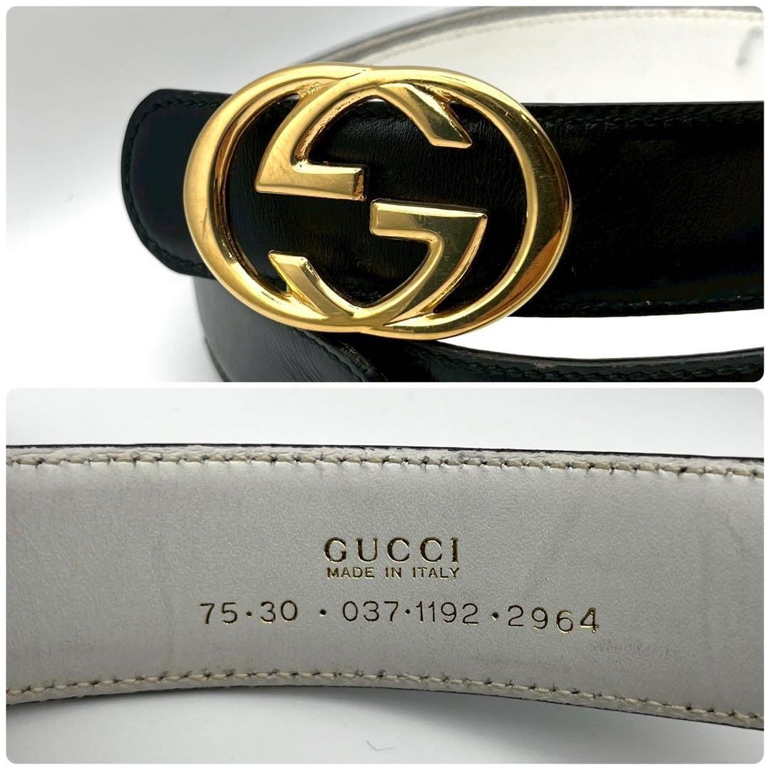 GUCCI Pre-Owned Belt Interlocking Leather Black