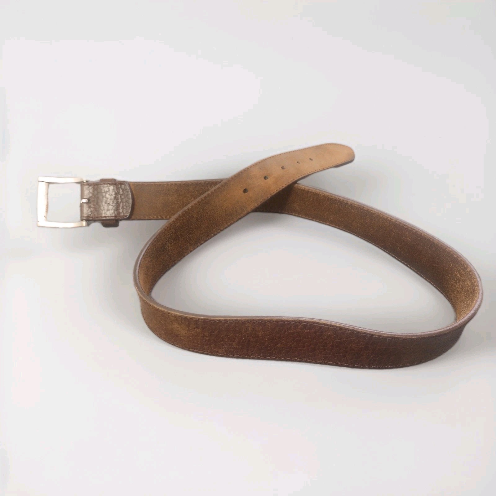 Unbranded Brown Pebble Genuine Leather Belt Nickel Free Buckle Size 36 Quality